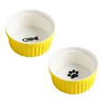 thumbnail image 1 of Laklulu 2 cuencos de cerámica para gatos, comedero para mascotas, cuenco de alimentación de comida y agua para gatitos y cachorros, 1 of 5