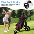 thumbnail image 4 of 3 Wheel Golf Push Cart, Foldable Golf Bag Cart with Ball Loading Aperture, Scorecard Board, Water Bottle Holder, Foot Brake-Black, 4 of 8