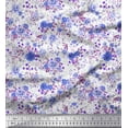 thumbnail image 1 of Soimoi Purple Silk Fabric Leaves & Floral Decor Fabric Printed BTY 42 Inch Wide, 1 of 1