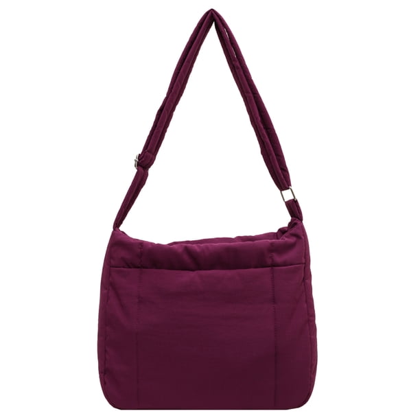 Bolso bandolera para mujer, bolso de hombro acolchado de Color sólido para viajes al aire libre
