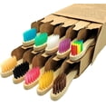 thumbnail image 1 of GHSDFBB Kids Bamboo Toothbrush 10 Pack, Toothbrushes Set Premium Soft Bristles Manual Tooth Brushes Kit, Children's Vegan Natural Wooden Toothbrushes, Reusable and ECO Friendly Assorted Colo, 1 of 6