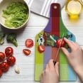 thumbnail image 3 of Colorful Cutting Board, Cartoon Fox with Fashion Clothes in Human Form Hipster Animal Colorful Print, Decorative Tempered Glass Cutting and Serving Board, Wine Bottle Shape, Multicolor, by Ambesonne, 3 of 5