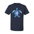 thumbnail image 2 of Sea Turtle Tie Dye Art Animal Lover Men's Graphic T-Shirt, Navy, Large, 2 of 3