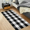 thumbnail image 5 of iOhouze Black and White Outdoor Area Rug 2x4.3 ft Plaid Checkered Rug Washable Front Door Mat Hand Woven Cotton Porch Rug for Patio Front Door, 5 of 8