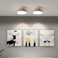 thumbnail image 3 of Matsuzay La cautivadora luz de techo rosa brinda calidez Espacios acogedores con elegante montaje empotrado de madera Iluminación y accesorios gris, luz tricolor, 3 of 6