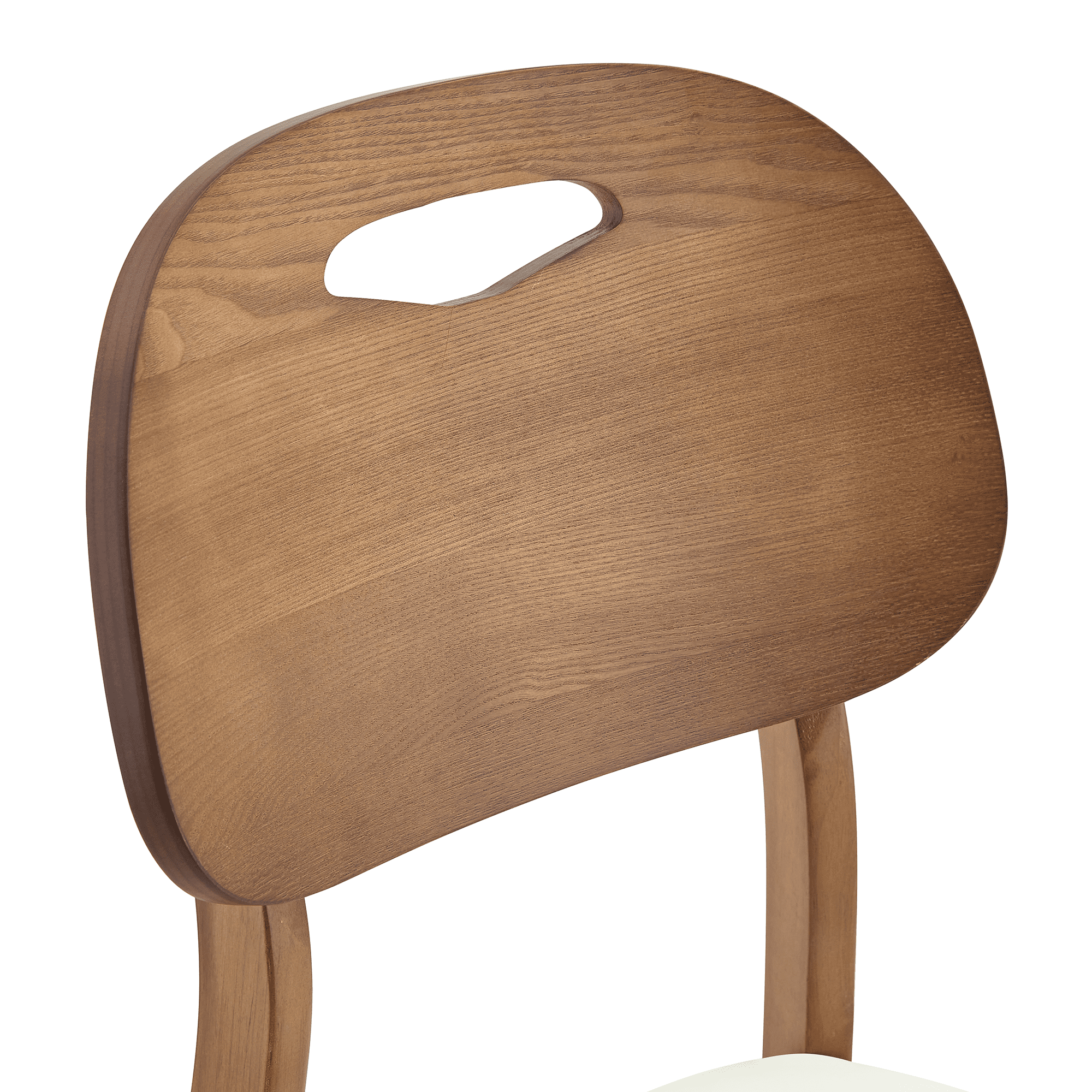 Leumius Dining Chairs Set of 2 with White PU Soft Seat Cushions, Farmhouse Dinner Chair with Hollowed Out Backrests for Kitchen Dining Room
