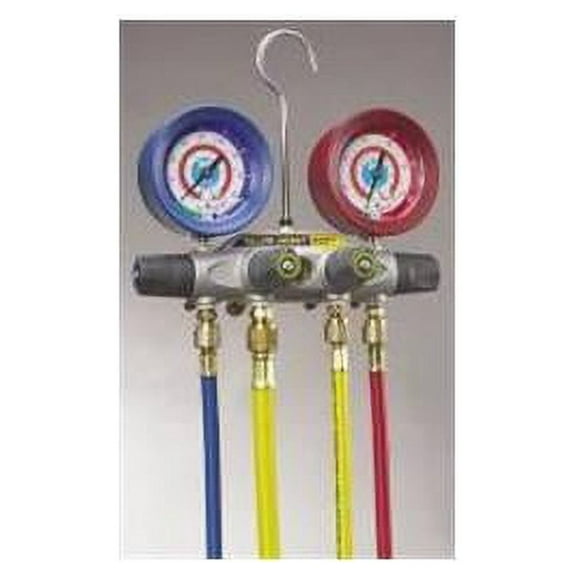 Yellow Jacket 41709 R-410A 2-Valve Refrigeration Charging Manifold with 60 Inch PLUS II Hose