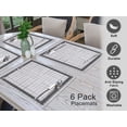 thumbnail image 4 of Ruvanti Placemats 100% Cotton 13x19 inch, Dining Table Placemats Set of 6, Modern Place Mats for Dining Table Décor, Kitchen & Table Linens, Coffee Mat for Christmas Dinners – Ikat Check, 4 of 8