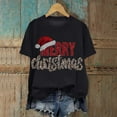 thumbnail image 2 of Dmsael Santa Shirt Christmas Shirts for Women Funny Print Womens Christmas Tshirts Clothes Tops Black,2XL, 2 of 6