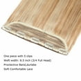 thumbnail image 4 of Benehair Clip In 100% Remy Real Hair Extensions Thick One Piece Hair Weft 3/4 Full Head Straight Highlight Blonde, 4 of 11