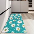 thumbnail image 4 of Turquoise Daisy Flower Pattern Kitchen Rug Mat,Kitchen Runner Rugs Non Skid Washable,Decorative Kitchen Floor Mats for Kitchen,Sink,Laundry,17"X47", 4 of 5