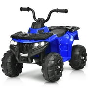 Topbuy 6V Electric Kids Quad ATV Ride on Car 4 Wheels Toy Car with LED Lights Blue