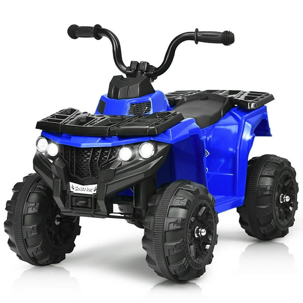 Gymax 6V Battery Powered Kids Ride On ATV 4-Wheeler Quad w/ MP3 & LED Headlight, Blue