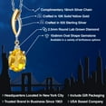 thumbnail image 2 of Gem Stone King 925 Silver and 10K Yellow Gold Yellow Citrine and White Lab Grown Diamond Pendant Necklace for Women | 2.47 Cttw | Gemstone November Birthstone | Oval 10X8MM | With 18 inch Chain, 2 of 6