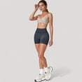 thumbnail image 6 of Women's Ribbed Seamless Biker Shorts with Stretch Fabric and Smooth Fit - Large, Black, 6 of 7