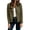Army Green, variant on Jacket for Women Vertical Striped Zip Up Jacket Long-Sleeved Zipper Jacket Coat Rib Stand Collar Long Sleeve Rib Hem Casual Outerwear for Fall Winter