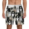 thumbnail image 2 of Picia Colors Cats pattern Mens Swim Trunks with Compression Liner Stretch Beach Shorts Quick Dry with Zipper Pockets No-Chafing Board Shorts-, 2 of 9