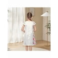 thumbnail image 5 of Sunny Fashion Girls Sleeveless A-Line Dress Satin Colorful Floral Print Knee Length Casual Beach Party Summer Holiday 5 Years, 5 of 6