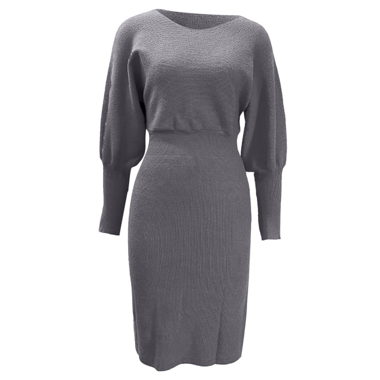 daytime winter dresses Ladies Autumn And Winter Knitted Casual Dress Swing Dresses Active Dress  Fall Dresses for Women Petite Summer Maxi for Women Short Dresses for Teens Daytime  Dresses for Women Casual Womens Floral Maxi -