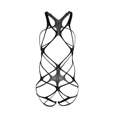 

Randolph Women Net Dress Hollow Fishing Net Perspective Bikini Underwear Bra