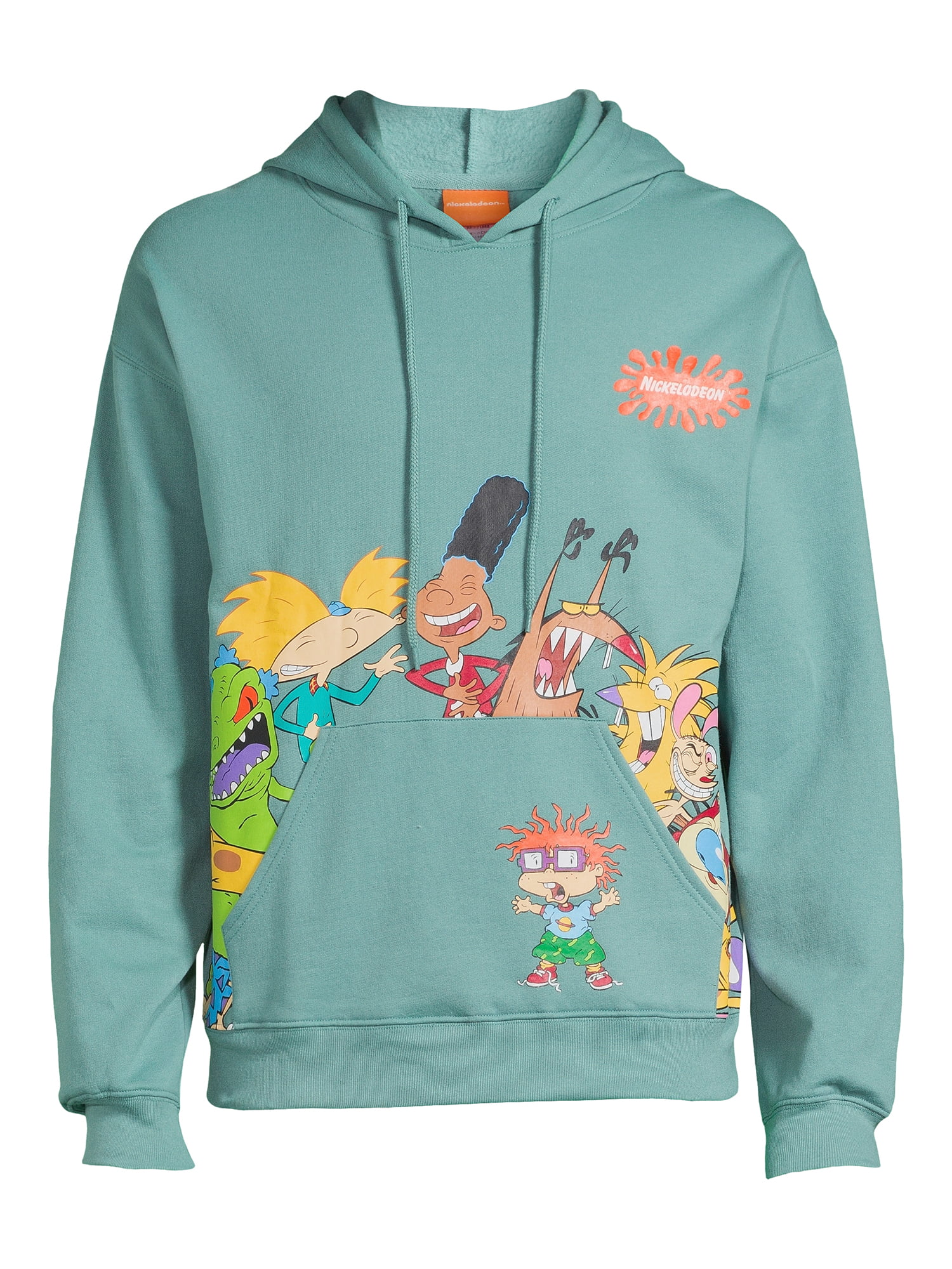 Nickelodeon Men's Cast Mash Up Graphic Hoodie Sweatshirt, Sizes S