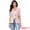 Pink, variant on Women's Short Sleever Notched Lapel Button Down Blazer Jacket S Pink