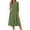 Army Green #13, variant on Evdexr 3/4 Sleeve Fit and Flare Dresses for Women Solid Color A Line Flowy Dress Crew Neck Casual Midi Dress with Pockets White XL