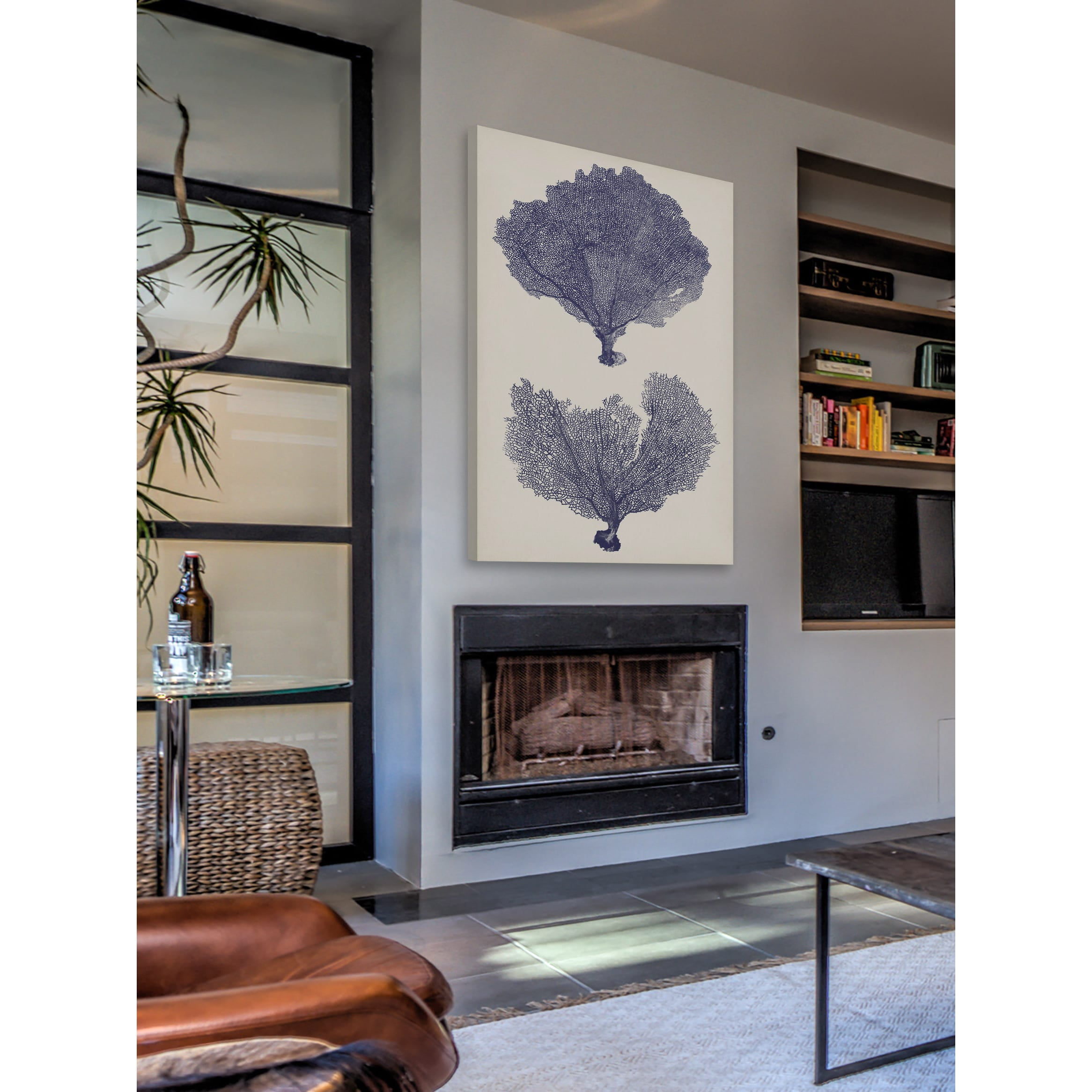 Marmont Hill "Indigo Seafans II" Painting Print on Wrapped Canvas
