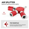 thumbnail image 6 of 3 Way Air Manifold Carbon Steel Air Hose Splitter Durable 1/4inch Quick Connect Air Compressor Hose Fitting Air Hose Connector 300PSI Max, 6 of 9