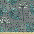 thumbnail image 2 of Ambesonne Floral Fabric by the Yard Upholstery, Graphic Nature Theme Petals, 5 Yards, Pale Eggplant Sea Blue, 2 of 5