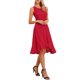 thumbnail image 4 of Vestidos de verano para mujeres INSPIRE CHIC, con envoltura, dobladillo con volantes, cuello redondo, espalda con abertura, sin mangas, vestido floral L(14) rojo brillante, 4 of 6