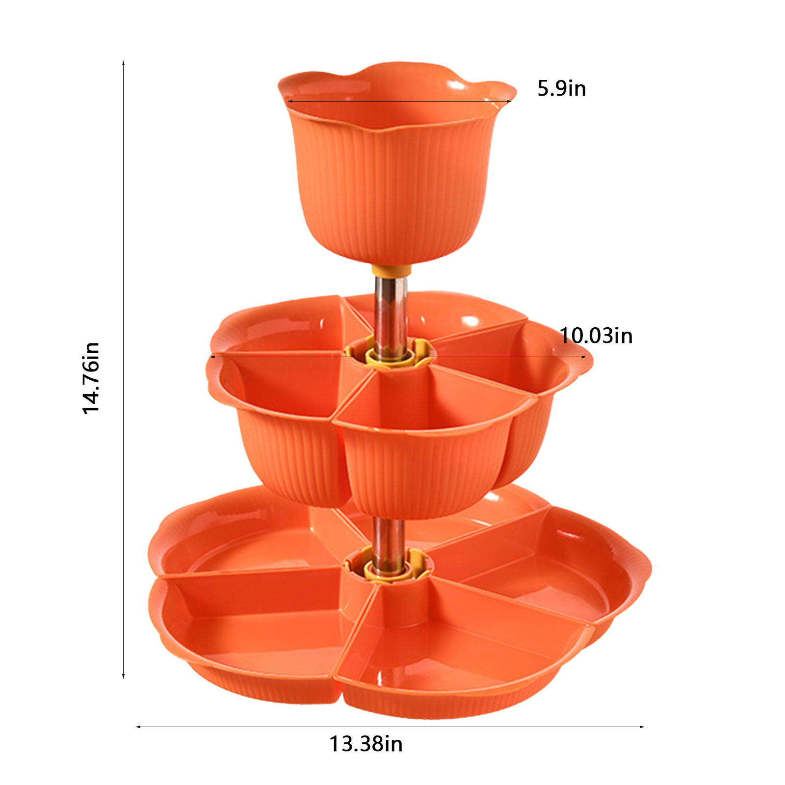 Veggies Platter with Colander, Rotatable Multi-Layer Serving Tray for ...