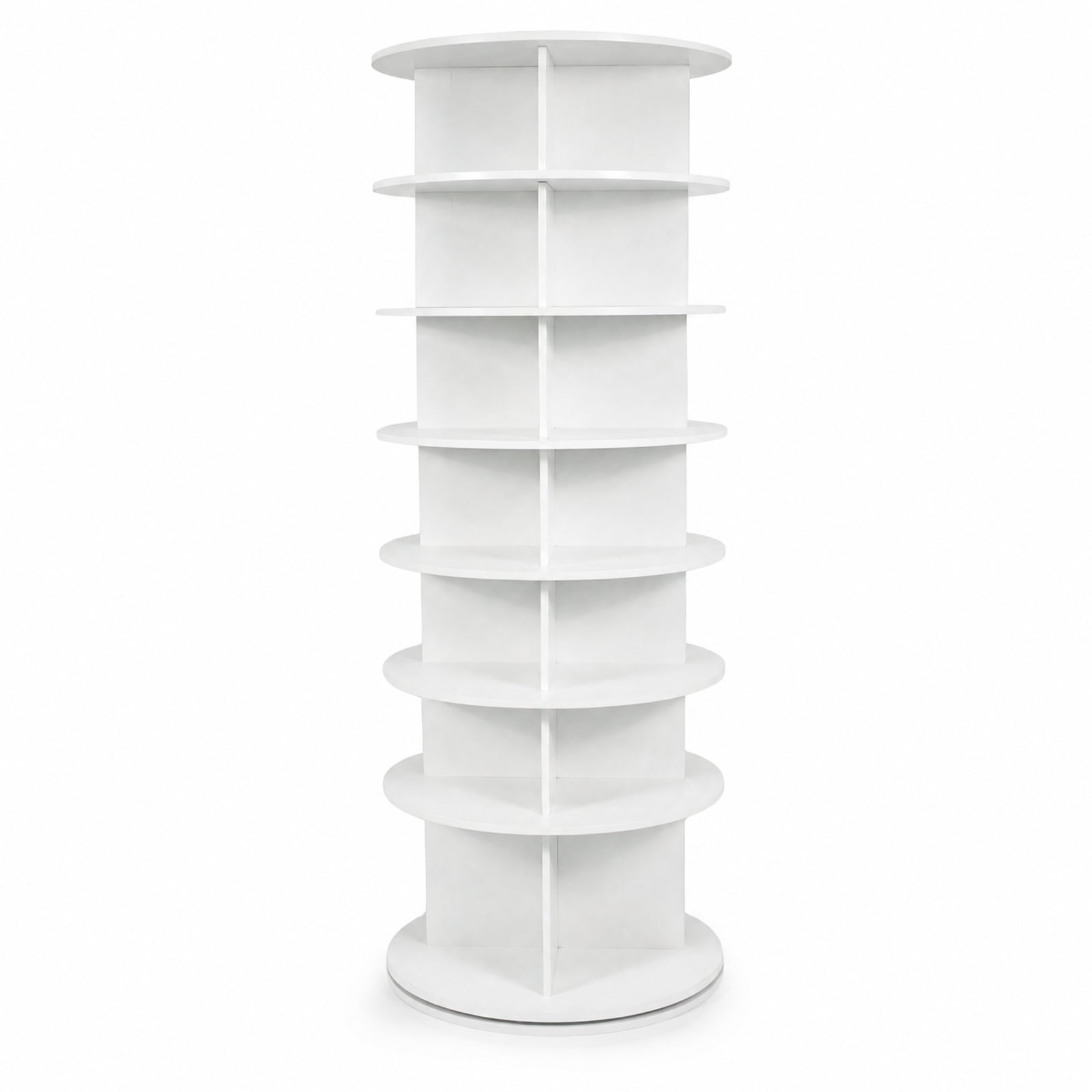 Furnibear 7 Tier Rotating Shoe Rack Tower Freestanding Spinning Shoe Organizer for Entryway Closet and Bedroom Corners, White