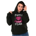 thumbnail image 5 of Faith Over Fear Breast Cancer Ribbon Hoodie Sweatshirt Women Brisco Brands S, 5 of 6