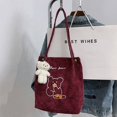 thumbnail image 3 of Bolso de pana artístico de primavera y verano, bolso de hombro para mujer, bolso de estudiante de estilo universitario, bolso de pana de moda para mujer, 3 of 6