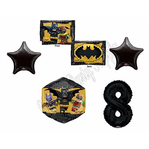 8th LEGO Batman Movie Emblem Birthday Party Mylar Balloon Decorations Supplies