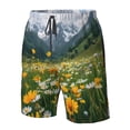 thumbnail image 4 of Balery Mountain Daisy Meadow Traje de Baño Estilo Hawaiano para Hombre, Shorts de Secado Rápido con Bolsillos-Large, 4 of 6
