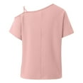 thumbnail image 4 of SNKSDGM Casual Easter Shirt Womens Tops Dressy Casual Plus Size Womens Summer Tops off One Shoulder Knit Short Sleeve T Shirts Casual Lightweight Solid Color Blouses Summer Tops Trendy Vacation, 4 of 4