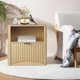 thumbnail image 3 of 22-pulgada de anchura fluted nightstand con cajón y almacenamiento: mid - century moderno design para dormitorio, sofa, o oficina, 3 of 7