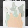 thumbnail image 4 of Girls Bras 10-12 Years Old Sport Training Bra Seamless Racerback Soft and Comfortable Underwear Camisole Wireless Cotton Crop Tops Bralettes Army Green 9-13 Years, 4 of 6