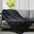 thumbnail image 3 of Cheer Collection Faux Fur Throw Blanket – Plush Blanket for Couch and Bed, Soft Throw Blanket, Cozy & Fluffy Fur Blanket for Snuggling, Gifting & Home Décor, Machine Washable, 60" x 50", Black, 3 of 4