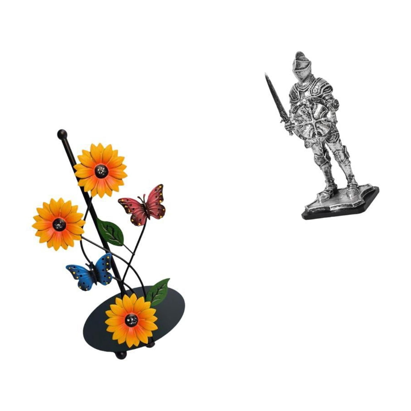 Fiocias Toilet Paper Holder Paper Towel Holder Countertop Desktop Figurine Knight Statue Crafted From Iron And Resin Suitable for Kitchen Dining Table Office