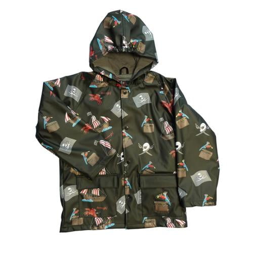 Boys Black Pirates Rain Coat 5