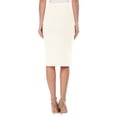 thumbnail image 3 of Women's Stretch Midi Pencil Skirt with Elastic Waist - Perfect for Office Wear, Sizes S-XL, 3 of 5