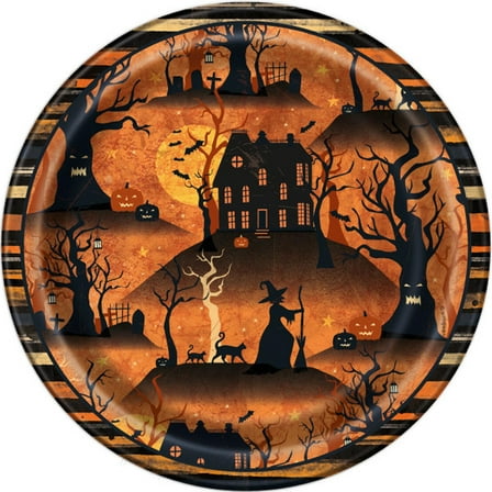 Full Moon Halloween 8 Ct Dessert Cake 7" Plates