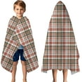 thumbnail image 3 of Red and Green Plaid Christmas Pattern Hooded Bath Towel，50"x30" for Ages 3 To 12 Kids, Quick Dry Lightweight Soft Microfiber Hood Beach Towel Cover Up for Kids, 3 of 7