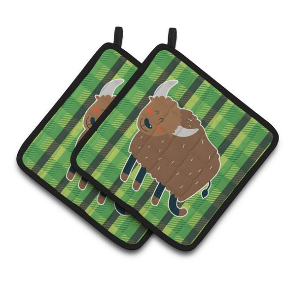 Caroline's Treasures Bull Pair of Pot Holders