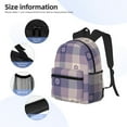 thumbnail image 5 of Fotbe Purple Floral Gingham Check Plaid Lightweight Casual Laptop Backpack for Men and Women, Daily use Waterproof backpack, Backpack for College, 5 of 8