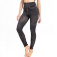 thumbnail image 4 of SNOWSONG Leggings for Women, Women's Printed Faux Denim Leggings Stretch Yoga Sport Skinny Calf Pants Yoga Pants, Leggings with Pockets for Women Leggings for Women Tummy Control Black 3XL, 4 of 9