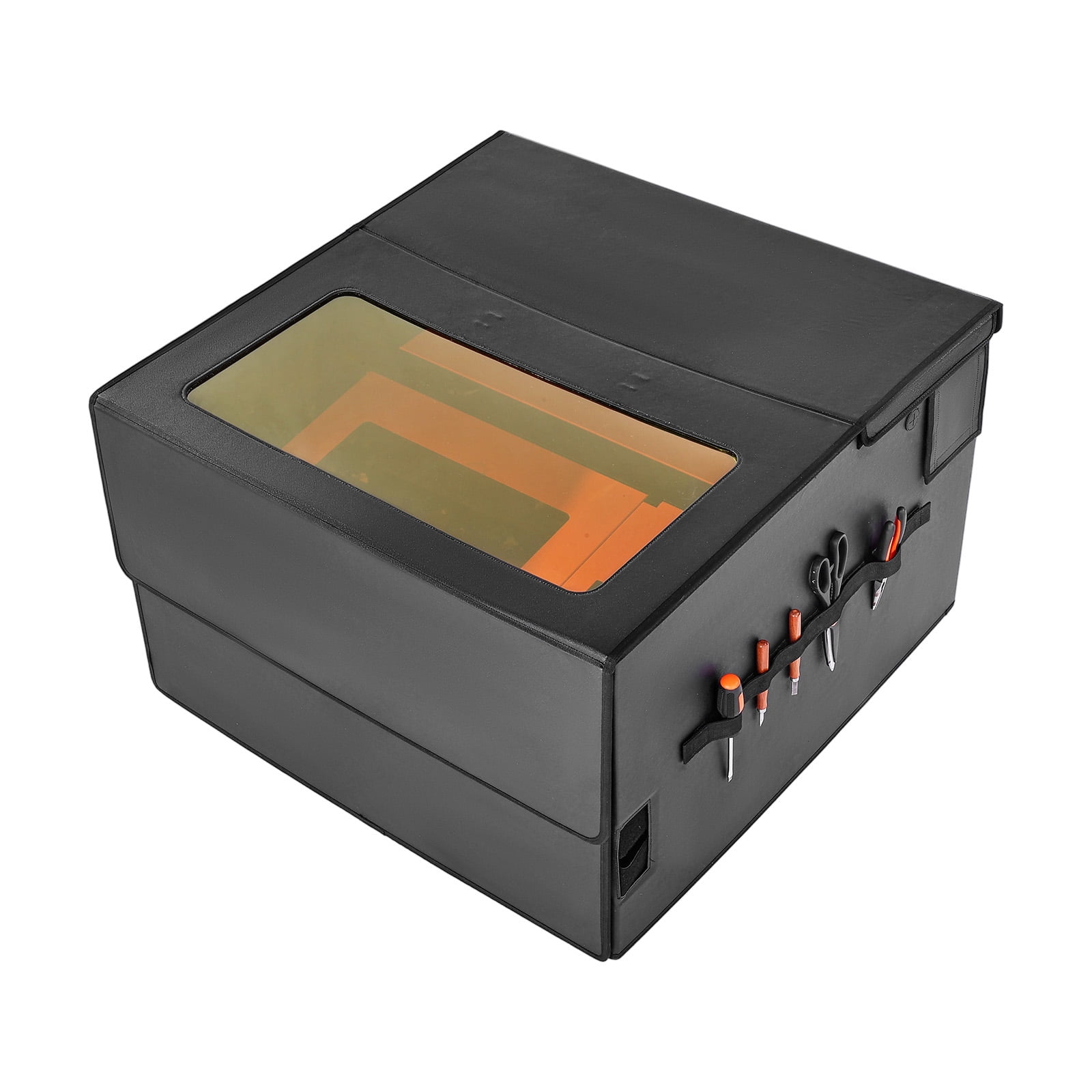 KFFKFF Laser Carving Machine Protective Housing, Dimensions 31.5 x 31.5 x 19.6", Fire Resistant and Flameproof Safety Shield, Equipped with Ventilation Fan and Tube, Shields Against Smoke